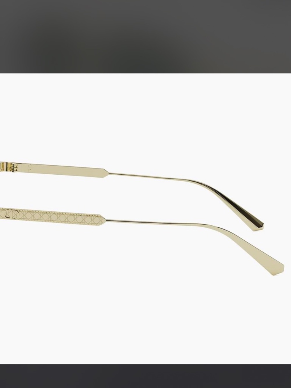 Dior Gold Metal Aviator Sunglasses with Dark Green Lenses - Picture 3 of 4